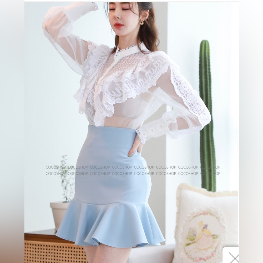 🥰🍭Sky blue skirt